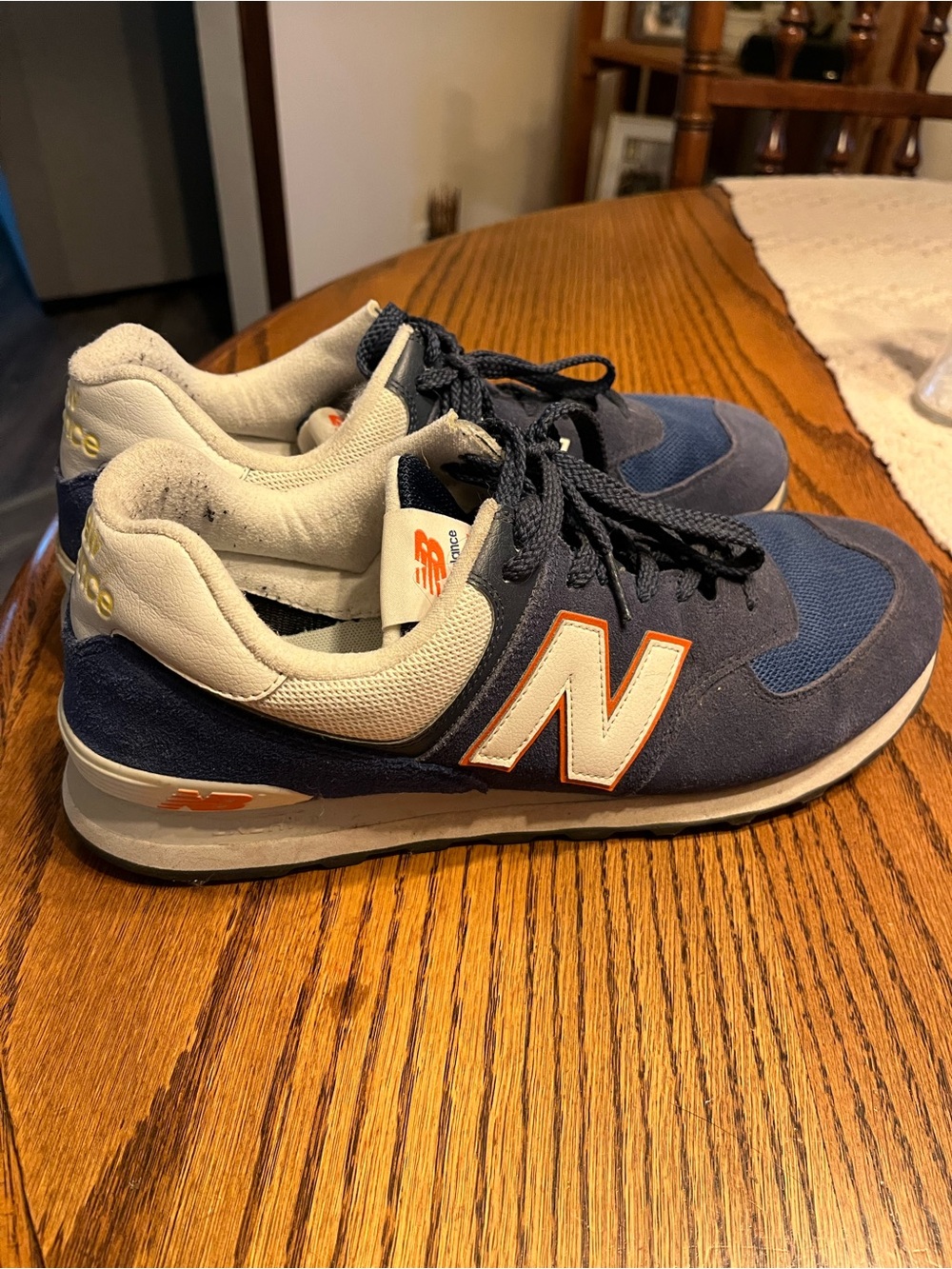 New Balance Navy, White and Orange Retro Sneaker